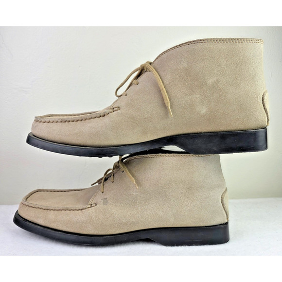 Tod’s Desert Chukka Boots Mens Sz 8 Tan Suede Lace Up Luxury Casual Ankle Boots - Picture 5 of 9
